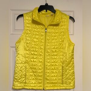Bright yellow puffy vest. Westbound. Size L.